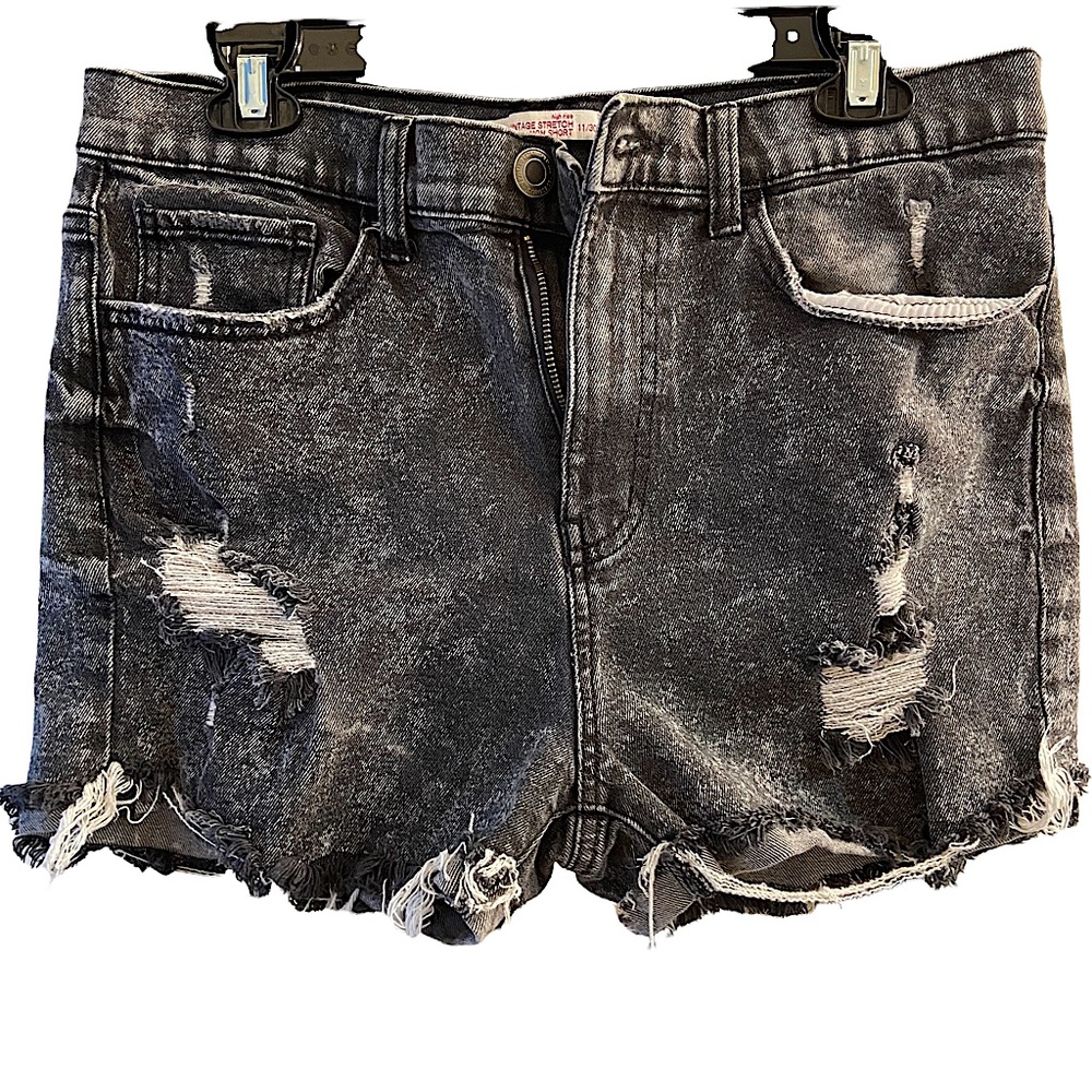 SO Vintage stretch mom shorts high rise size 11 Juniors black distressed
